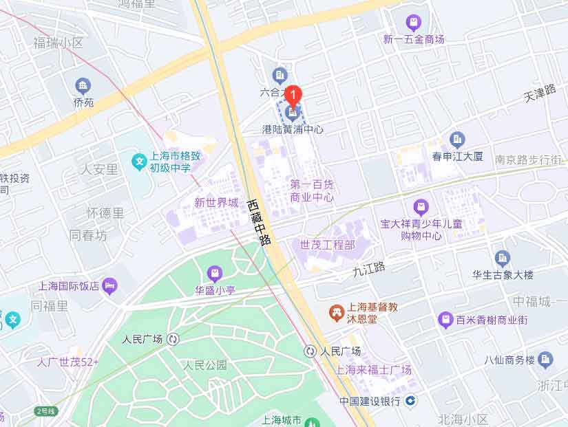 港陆黄浦中心位置